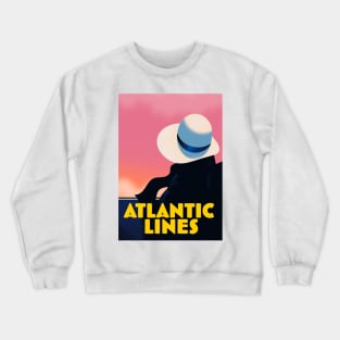 Atlantic Lines Cruise Liner travel poster Crewneck Sweatshirt